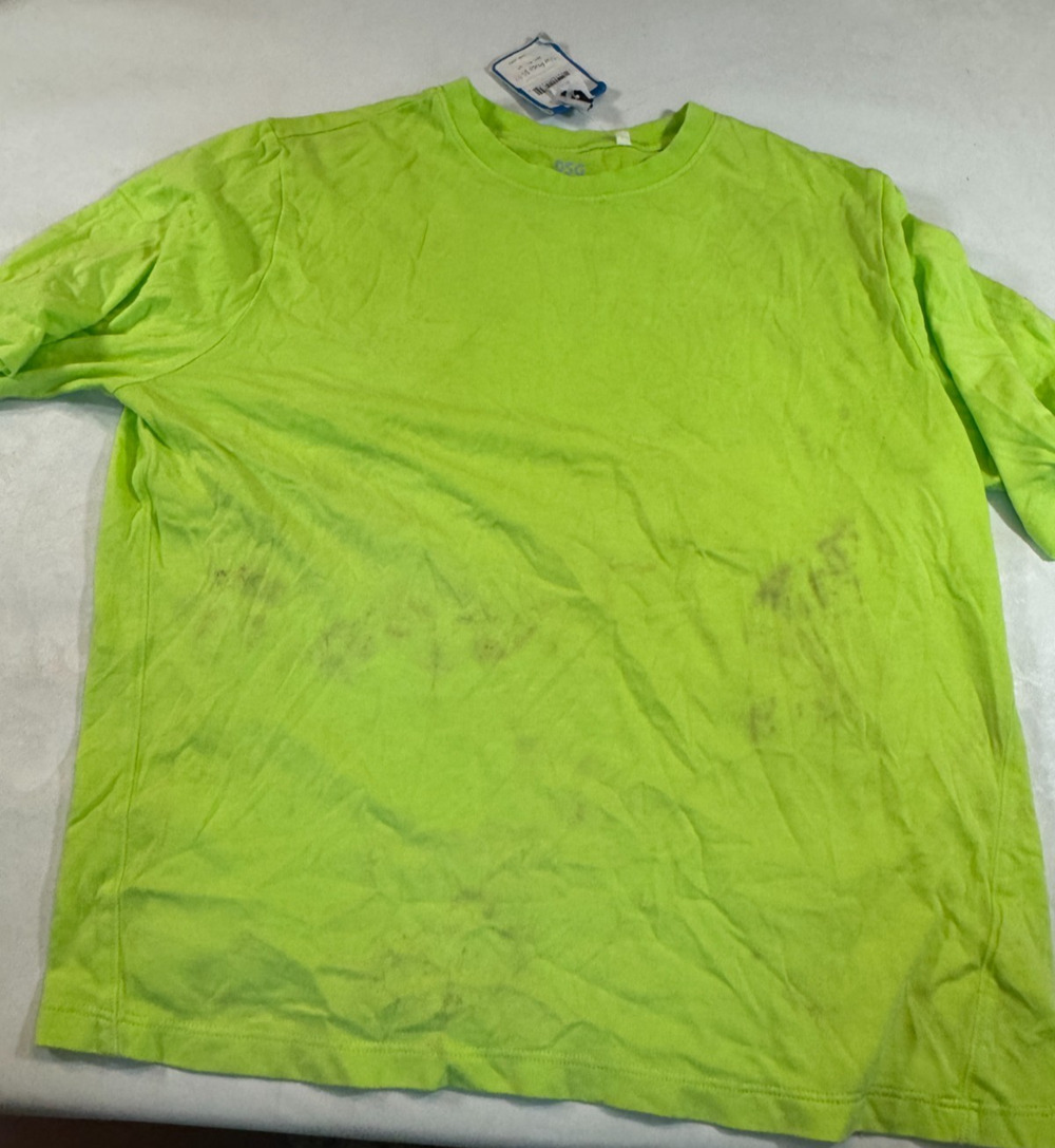 DSG Girls Short Sleeve Crew Neck T-Shirt Neon Pear Green Size XL NWT Flaw